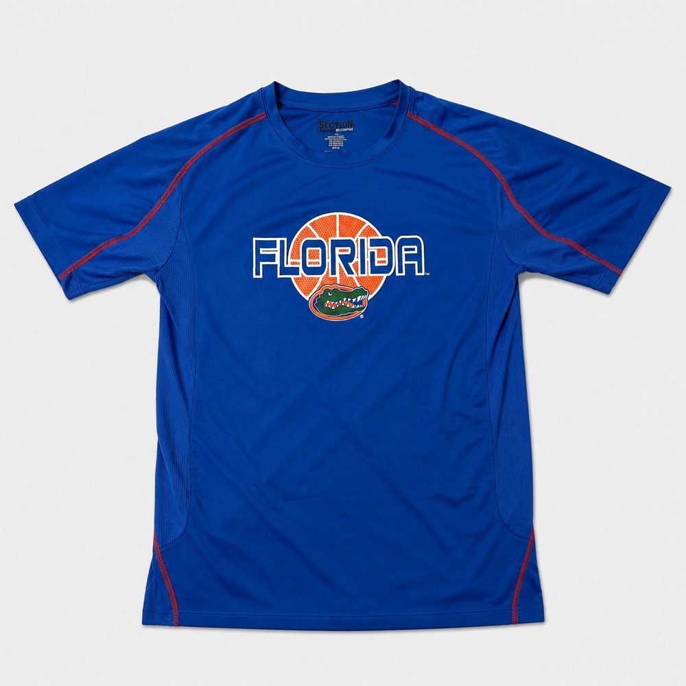 Florida Gators Shirt Mens Medium Blue Majestic NCAA Basketball Performance Tee